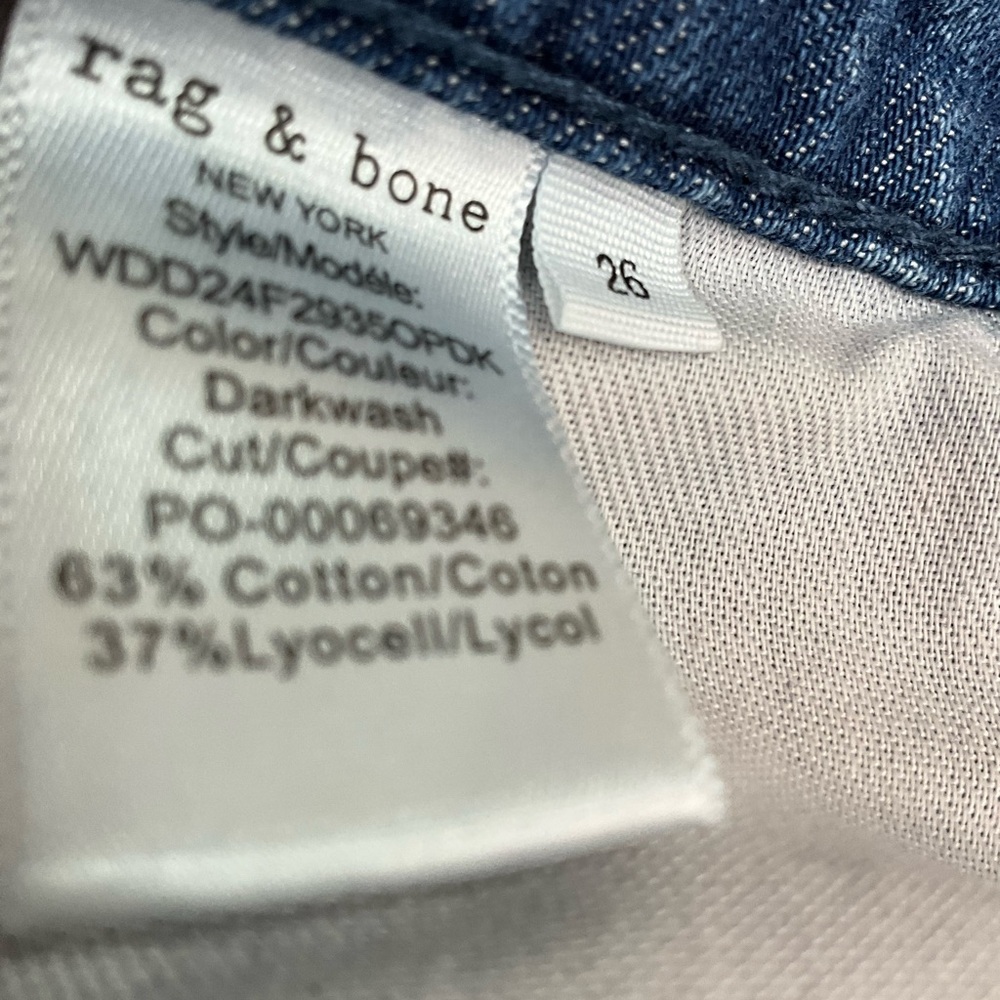 RAG & BONE Lori Mid Rise Wide Leg Jeans Blue Size 26 - Picture 11 of 11